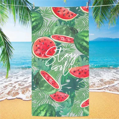 Fashion Casual Digital Printed Microfiber Double-Sided Velvet Beach Towel