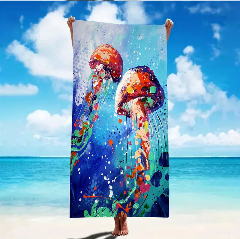 Fashion Casual Digital Printed Microfiber Double-Sided Velvet Beach Towel