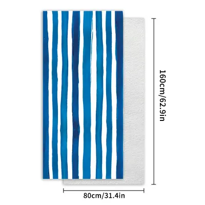 Fashion Casual Stripe Printed Single-Sided Microfiber Beach Towel