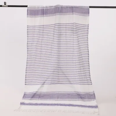 Fashion Simple Stripe Tassels Quick-Drying Beach Towel
