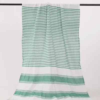 Fashion Simple Stripe Tassels Quick-Drying Beach Towel