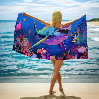 Fashion Double-Sided Terry Printed Quick-Drying Beach Towel
