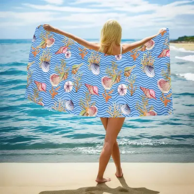 Fashion Double-Sided Terry Printed Quick-Drying Beach Towel