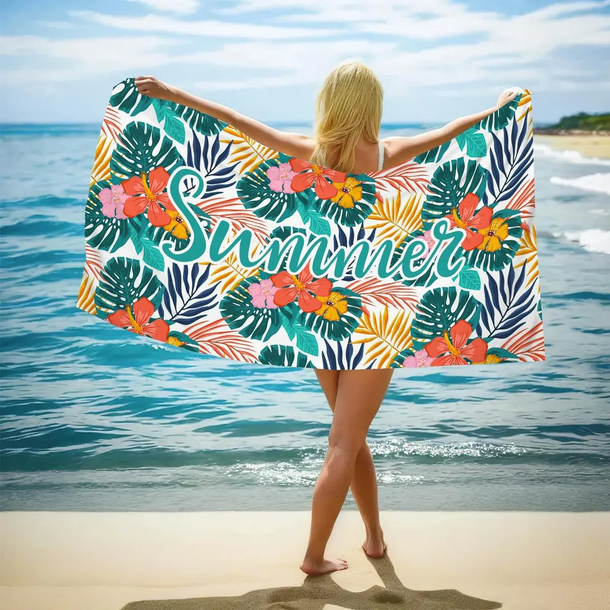Fashion Double-Sided Terry Printed Quick-Drying Beach Towel