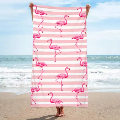Double-Sided Terry Printed Quick-Drying Beach Towel for Women