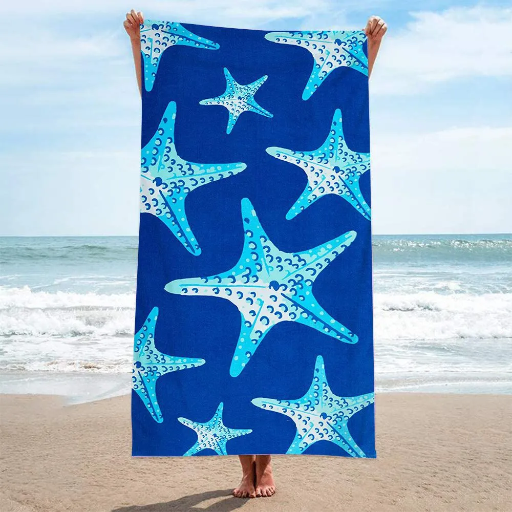 Double-Sided Terry Printed Quick-Drying Beach Towel for Women