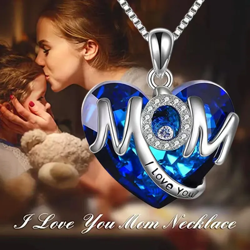 Wholesale Mother'S Day Fashion Zircon Love Pendant Necklace