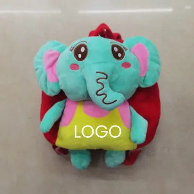 Kids Cartoon Elephant Plush Backpack Custom Logo Embroidery