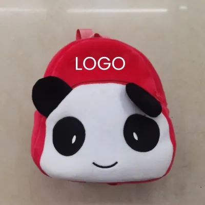 Kids Panda Plush Backpack Custom Logo Embroidery