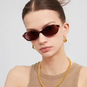Women Fashion Oval Small Frame Sunglasses