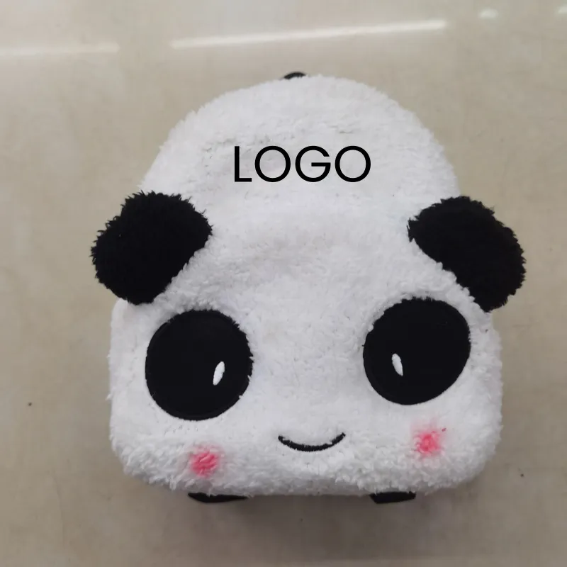 Kids Panda Plush Backpack Custom Logo Embroidery