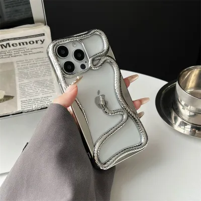 Fashion Electroplated Gloss Matte Hollow Snake TPU Iphone Case