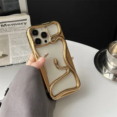 Fashion Electroplated Gloss Matte Hollow Snake TPU Iphone Case