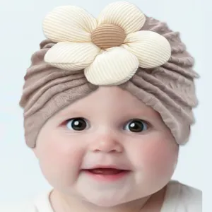 Newborn Cute Flower Turban Cap - Fashion Commuter Cloth Dome Hat