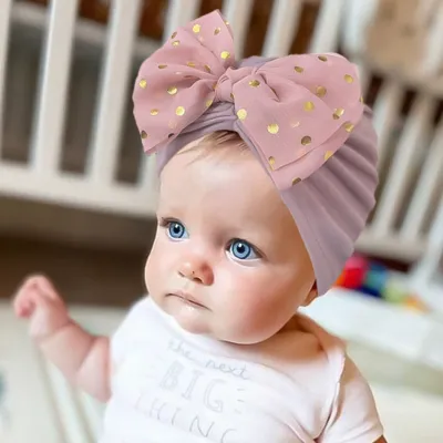 Newborn Cute Sequins Bow Turban Cap