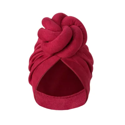 Fashion Casual Solid Color Twist Knot Hat