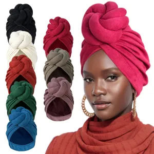 Fashion Casual Solid Color Twist Knot Hat
