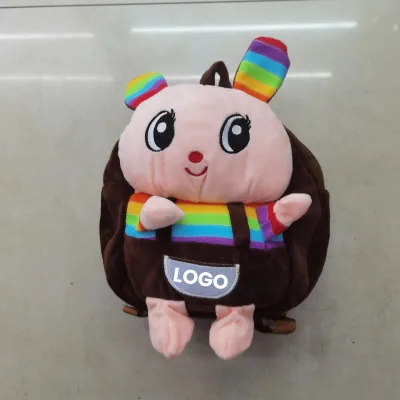 Kids Cartoon Doll Plush Backpack Custom Logo Embroidery