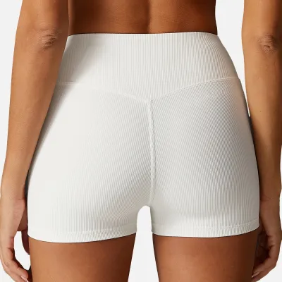 Women's Solid Color Thick Screw Sports Backless Tank Top Tight Shorts