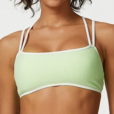 Women's Solid Color Thick Screw Sports Backless Tank Top Tight Shorts