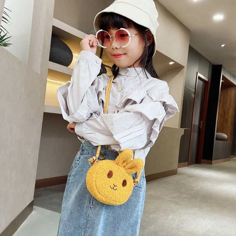 Kids Cute Cartoon Bunny Plush Crossbody Bag for Kindergarten