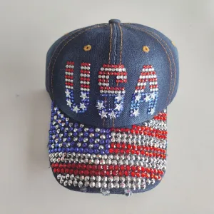 Women Fashion Butterfly Sequins Rhinestone Baseball Sunshade Cap
