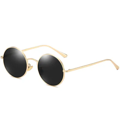 Women Fashion Retro Simple Round Frame Sunglasses Punk Personality