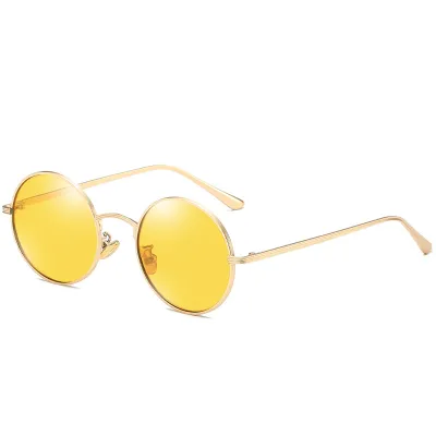 Women Fashion Retro Simple Round Frame Sunglasses Punk Personality