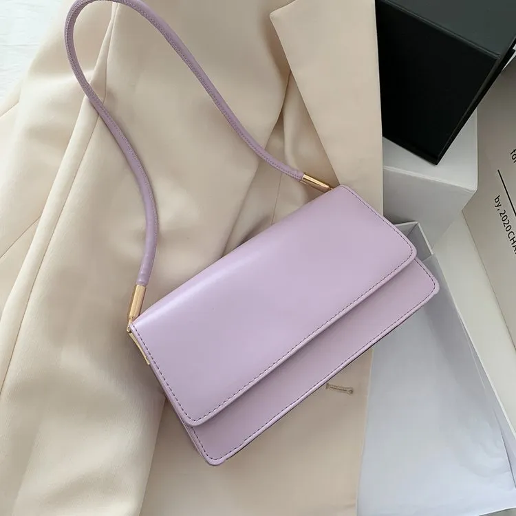 Women Fashion Casual Solid Color Small Square PU Shoulder Bag