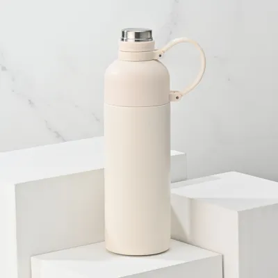 Simple Stainless Steel Portable Silicone Rope Outdoor Sports Thermos Cup 500ml