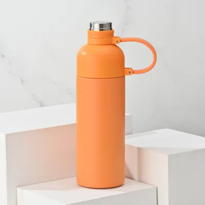 Simple Stainless Steel Portable Silicone Rope Outdoor Sports Thermos Cup 500ml