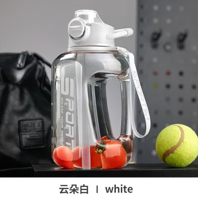 Simple Transparent Large Capacity Outdoor Sports Water Cup with Lanyard