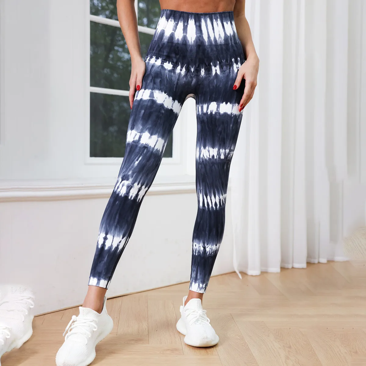 Women Casual Seamless Tie-Dye High Waist Yoga Sports Pants