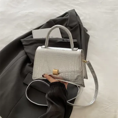 Women Casual Retro Stone Pattern Small Square PU Shoulder Bag