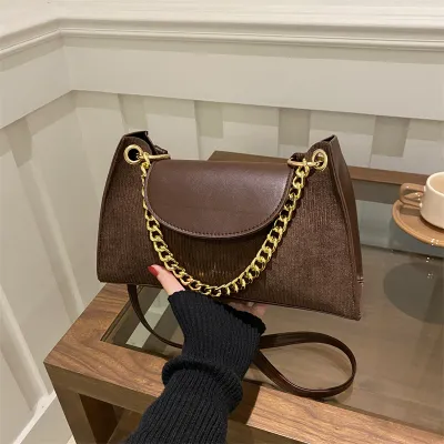 Bolso de hombro con cadena cuadrada pequeña, informal, a la moda para mujer