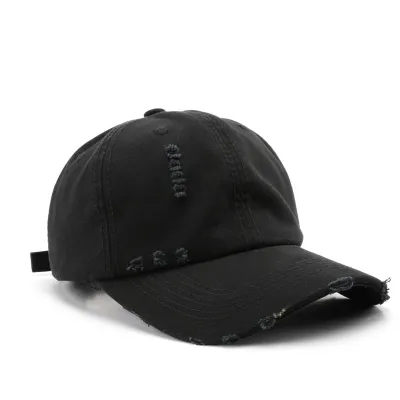 Fashion Retro Solid Color Worn-Out Cotton Baseball Cap