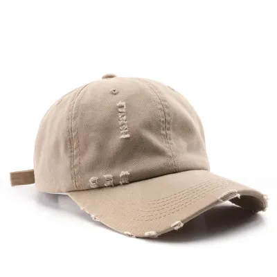 Fashion Retro Solid Color Worn-Out Cotton Baseball Cap