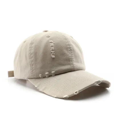 Fashion Retro Solid Color Worn-Out Cotton Baseball Cap