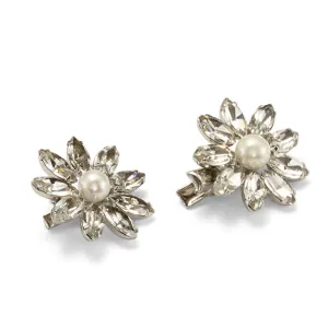 Women's Elegant Rhinestone Floral Duckbill Hair Clip Sweet Style