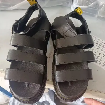 Women Casual Solid Color Strap Platform Sandals PU Round Toe