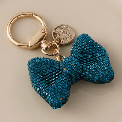 Fashion Creative Rhinestone Bowknot Metal Keychain