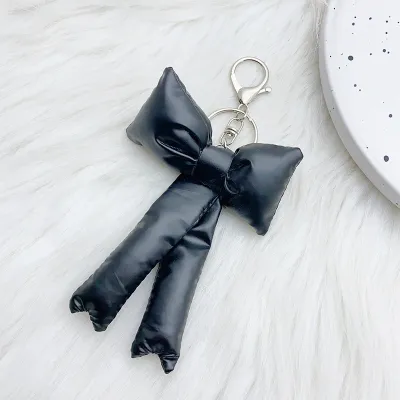 Fashion Padded Cotton Bowknot Keychain Pendant