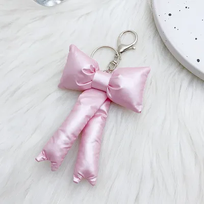 Fashion Padded Cotton Bowknot Keychain Pendant