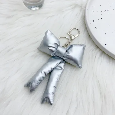 Fashion Padded Cotton Bowknot Keychain Pendant
