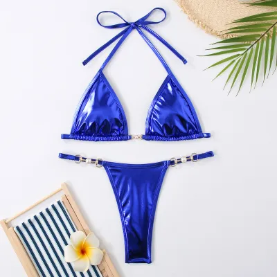 Women Sexy Halter-Neck Lace-Up Bikini Swimsuit