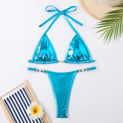 Women Sexy Halter-Neck Lace-Up Bikini Swimsuit