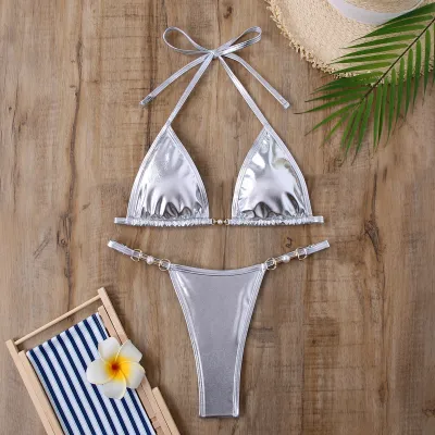 Women Sexy Halter-Neck Lace-Up Bikini Swimsuit