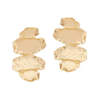 Women Fashion Retro Irregular Earrings Zinc Alloy
