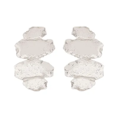 Women Fashion Retro Irregular Earrings Zinc Alloy