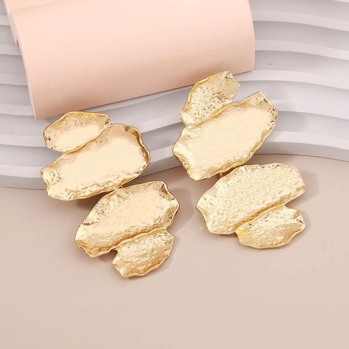 Women Fashion Retro Irregular Earrings Zinc Alloy